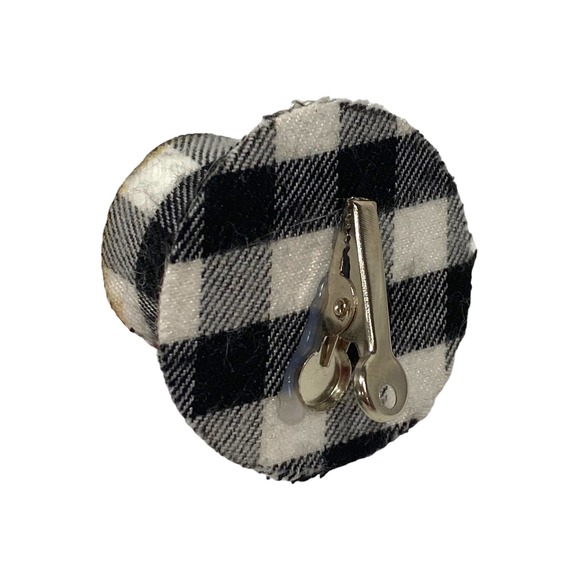 Black White Buffalo Check Santa Clause Snowman Hat Bird Christmas Ornament - Picture 8 of 8